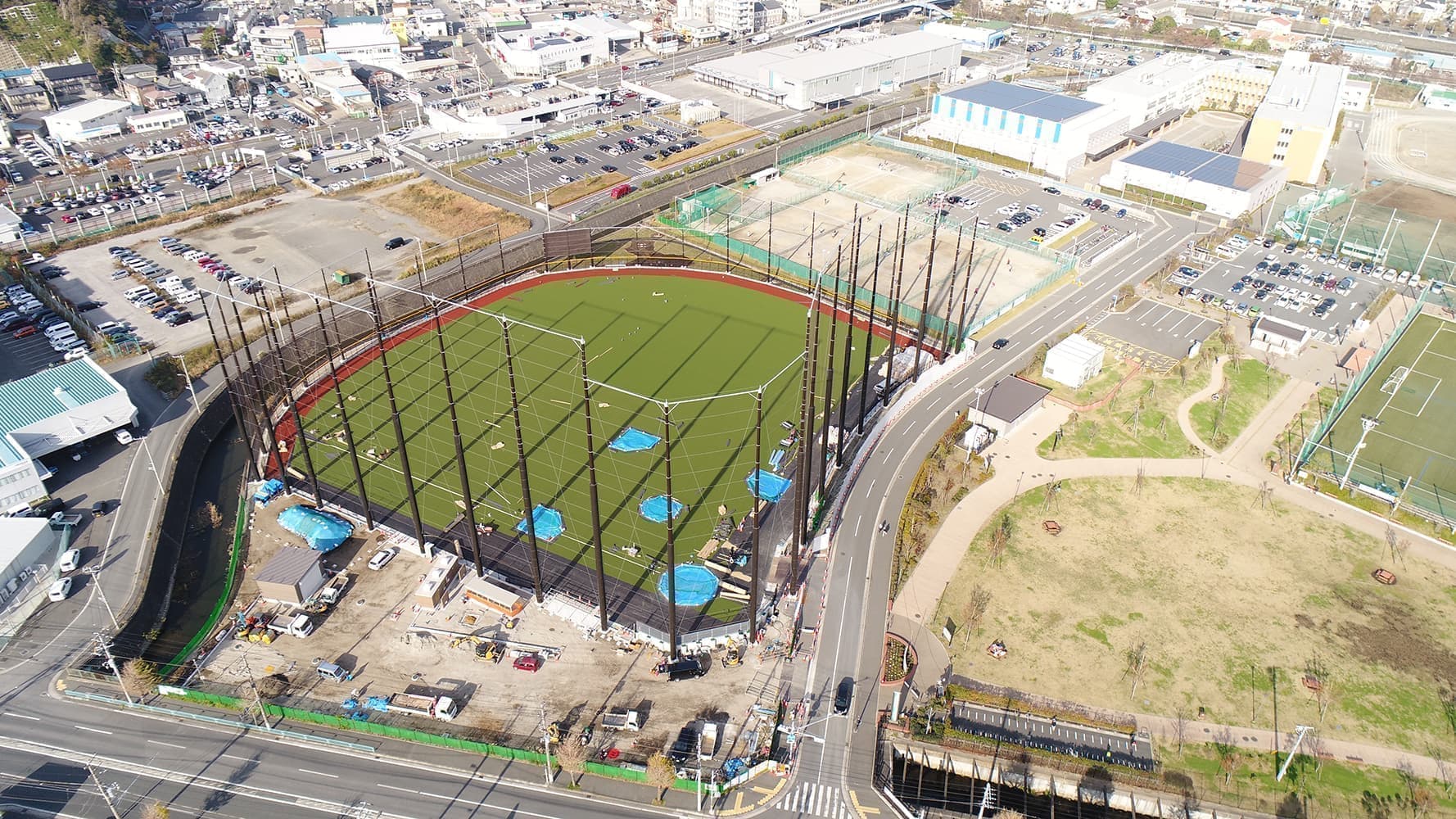 ドローンを活用した工事記録管理 竣工撮影