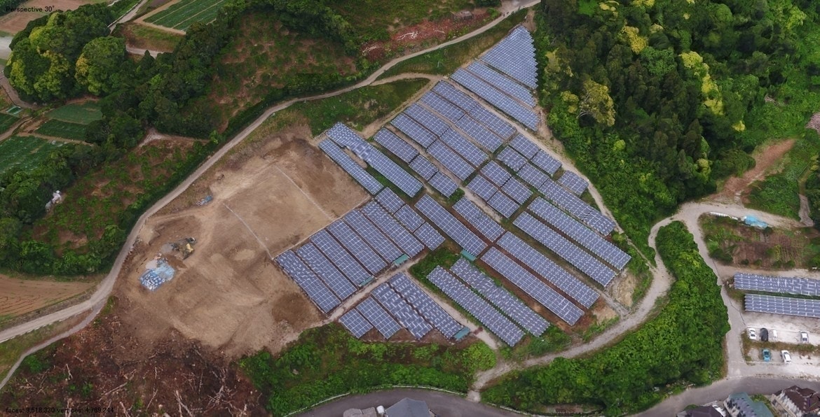 ドローンレーザーを活用した地形測量は、太陽光発電等の大規模な設備の管理改修等にご活用いただけます。滋賀県甲賀市　神奈川県